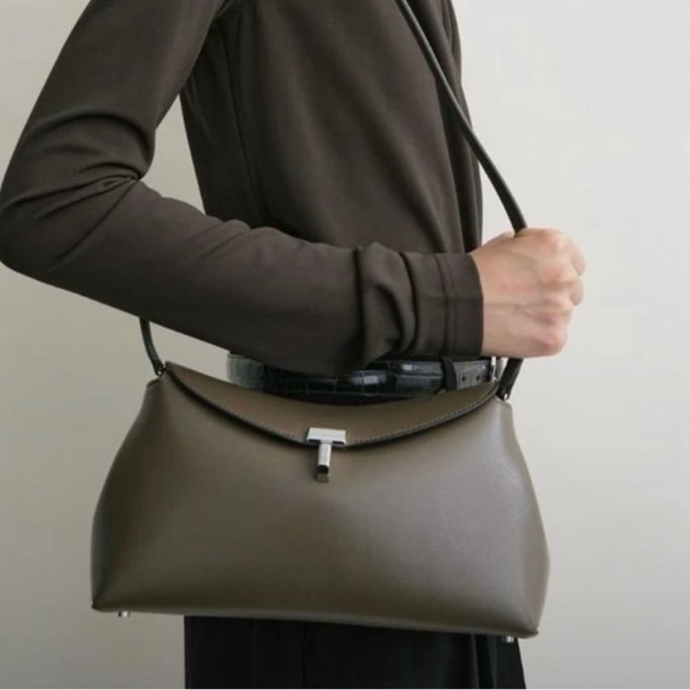 Toteme Taupe Leather Shoulder Bag